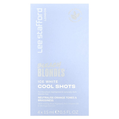 Lee Stafford, Bleach Blondes, Ice White Cool Shots, 4 saszetki, 0,5 fl oz (15 ml)