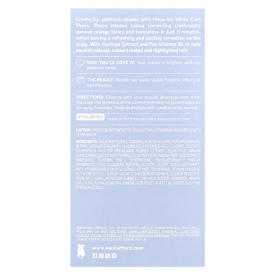 Lee Stafford, Bleach Blondes, Ice White Cool Shots, 4 saszetki, 0,5 fl oz (15 ml)