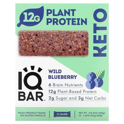 IQBAR, Pflanzenpulver, Waldbeere, 12 Riegel, 1,6 oz (45 g)