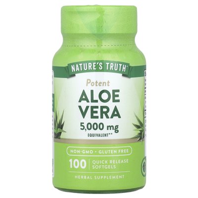 Nature's Truth, Aloe Vera, 5000 mg, 100 Softgels szybkiego wydania Nature's Truth, Aloe Vera, 5000 mg, 100 Softgels szybkiego wydania
