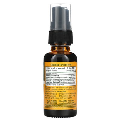 Herb Pharm, łagodzący spray do gardła, 1 Fl Oz (30 ml)