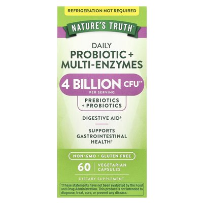 Nature's Truth, Daily Probiotic + Multi-Eenzymes, 60 kapsułek wegetariańskich