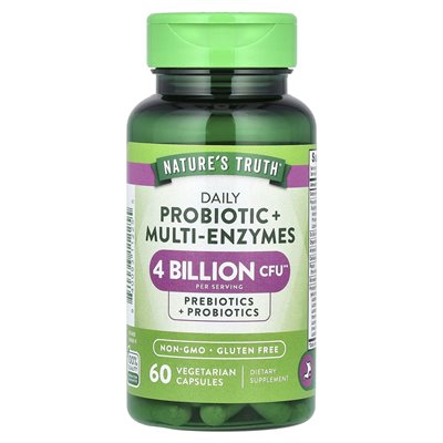 Nature's Truth, Daily Probiotic + Multi-Eenzymes, 60 kapsułek wegetariańskich