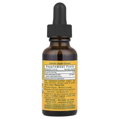 Herb Pharm, Lobelia, 1 uncja fl (30 ml)