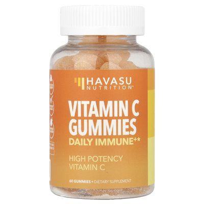 Havasu Nutrition, Vitamin C, Daily Immunity+, Orange, 60 Gummies