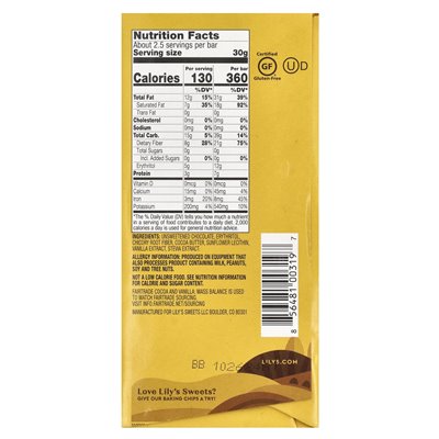 Lily's Sweets, Extra dunkle Schokoriegel, 70 % Kakao, 2,8 oz (80 g)