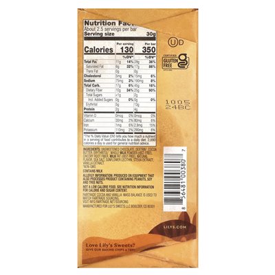 Lily's Sweets, Milk Chocolate Style Bar, Salted Caramel, 40% cocoa, 2.8 oz (80 g)