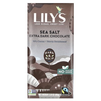 Lily's Sweets, Extra Dark Chocolate, sea salt, 70% cocoa, 2.8 oz (80 g)