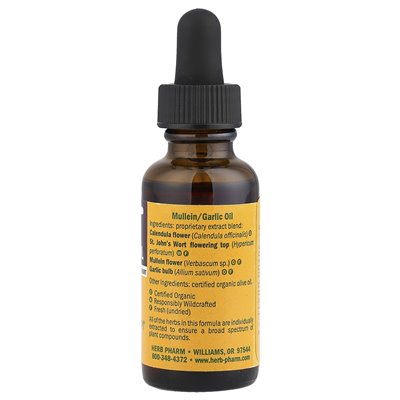 Herb Pharm, Mullein Garlic Oil z Calentula and St. John's Wort, 1 Fl Oz (30 ml) Herb Pharm, Mullein Garlic Oil z Calentula and St. John's Wort, 1 Fl Oz (30 ml)