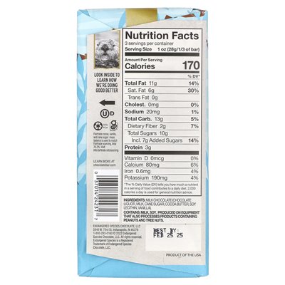 Endangered Species Chocolate, Milchschokolade, 48 % Kakao, 3 oz (85 g)