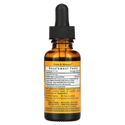 Herb Pharm, mózg i pamięć, układ nerwowy, 1 Fl Oz (30 ml) Herb Pharm, mózg i pamięć, układ nerwowy, 1 Fl Oz (30 ml)