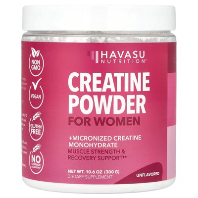 Havasu Nutrition, proszek kreatynowy dla kobiet, bez smaku, 10,6 uncji (300 g)
