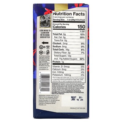 Gatunki zagrożone czekoladę, ciemną czekoladę, nadzienie malinowe, 60% kakao, 3 uncje (85 g)
