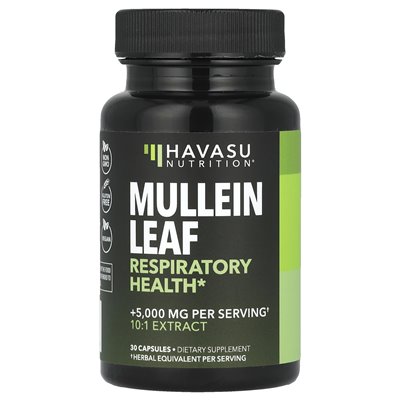 Havasu Nutrition, Mullein Leaf, 5000 mg, 30 kapsułek