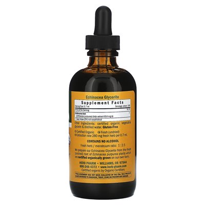 Herb Pharm, Echinacea, bez alkoholu, 4 fl oz (120 ml)