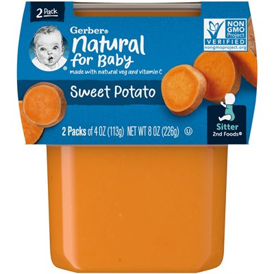 Gerber, Naturalne dla Dziecka, 2nd Jedzenia, Bataty, 2 Pakiet, 4 uncji (113 g) Każdy