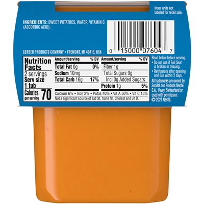 Gerber, Naturalne dla Dziecka, 2nd Jedzenia, Bataty, 2 Pakiet, 4 uncji (113 g) Każdy