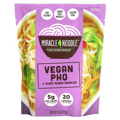 Miracle Noodle, veganes Pho + pflanzliche Nudeln, 7,6 oz (215 g) Miracle Noodle, veganes Pho + pflanzliche Nudeln, 7,6 oz (215 g)