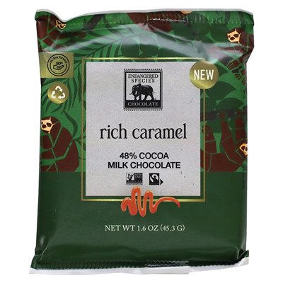 Endangered Species Chocolate, reichhaltiges Karamell, 48 % Kakaomilchschokolade, 1,6 oz (45,3 g)
