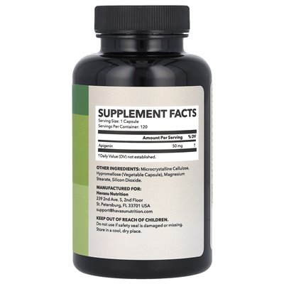 Havasu Nutrition, apigenina, 50 mg, 120 kapsułek