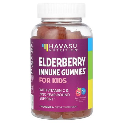 Havasu Nutrition, bzu immunologiczne z witaminą C &amp cynk dla dzieci, jagodę, 120 gumzy