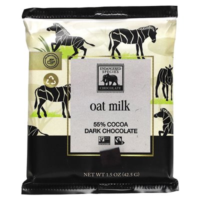 Endangered Species Chocolate, Oat Milk, 55% Dark Chocolate Cocoa, 1.5 oz (42.5 g)