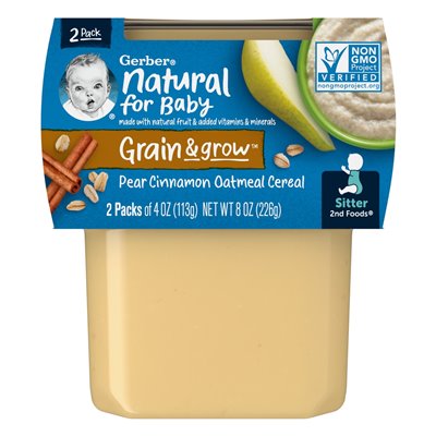 Gerber, Naturalne dla Dziecka, Zboża & Wzrost, 2nd Foods, Perła Cynamonowa Owsianka, 2 Pak, 4 oz (113 g) Każdy Gerber, Naturalne dla Dziecka, Zboża & Wzrost, 2nd Foods, Perła Cynamonowa Owsianka, 2 Pak, 4 oz (113 g) Każdy
