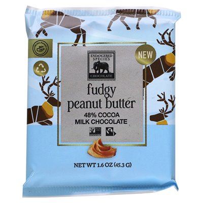 Endangered Species Chocolate, Fudgy Peanut Masher, 48% Cocoa Milko Chocolate, 1.6 oz (45.3 g)