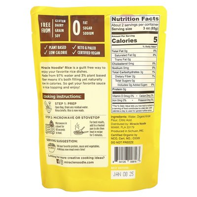 Miracle Noodle, Rice Style, 7 uncji (200 g) Miracle Noodle, Rice Style, 7 uncji (200 g)