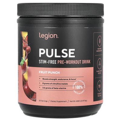 Legion Athletics, Pulse, Bez Stymple Wherting Oritout Drink, Fruit Punch, 0,97 funtów (438 g)