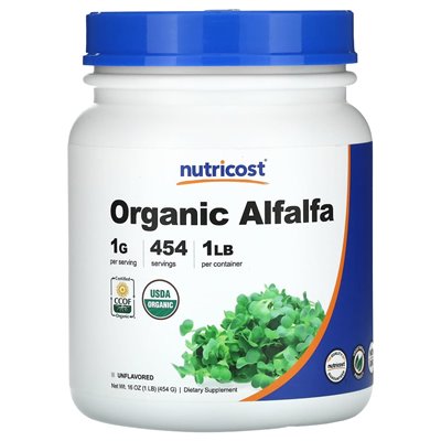 Nutricost, Organic Alfalfa Powder, Unflavored, 16 oz (454 g) Nutricost, Organic Alfalfa Powder, Unflavored, 16 oz (454 g)