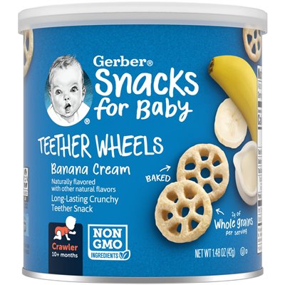 Gerber, Przekąski dla Dzieci, Żuczki, 10+ miesięcy, Krem Bananowy, 1.48 uncji (42 g) Gerber, Przekąski dla Dzieci, Żuczki, 10+ miesięcy, Krem Bananowy, 1.48 uncji (42 g)