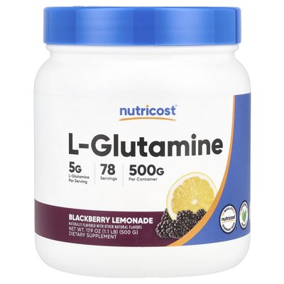 Nutricost, L-glutamina, Blackberry Lemonade, 17,9 uncji (500 g)