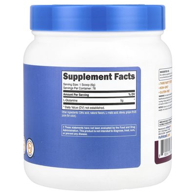 Nutricost, L-glutamina, Blackberry Lemonade, 17,9 uncji (500 g)