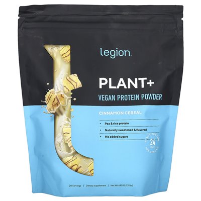 Legion Athletics, Plant+, Wegański proszek białka, płatki cynamonowe, 1,5 funta (680 g)