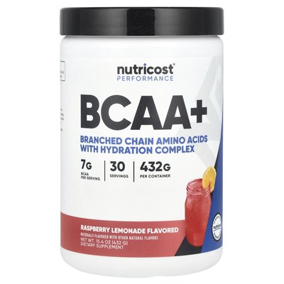 Nutricost, Performance, BCAA+, Raspberry Lemonade, 15,4 uncji (432 g)