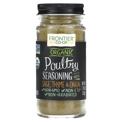 Frontier Co-Op, Bio-Geflügelgewürz mit Salbei, Thymian und Zwiebeln, 1,2 oz (33 g)
