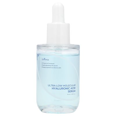 Isntree, ultra-niski cząsteczkowy kwas hialuronowy surowica, 1,69 fl Oz (50 ml)