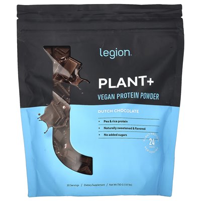 Legion Athletics, Plant+, wegańskie proszek białka, czekolada holenderska, 1,61 funta (730 g)