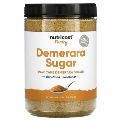 Nutricost, spiżarnia, cukier Demerara, nieograniczony słodzik, 64,8 uncji (1 814 g)