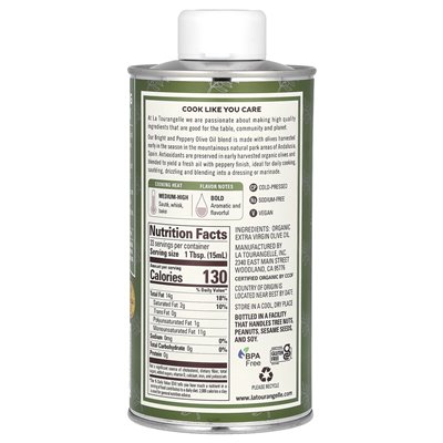 La Tourangelle, Organiczna oliwa z oliwek Extra Virgin, Bright & Peppery, 16,9 Fl Oz (500 ml) La Tourangelle, Organiczna oliwa z oliwek Extra Virgin, Bright & Peppery, 16,9 Fl Oz (500 ml)
