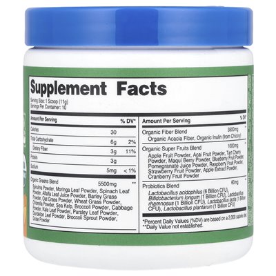 Nutricost, organiczne super zielenie, pomarańczowy wschód słońca, 4,1 uncji (114 g)