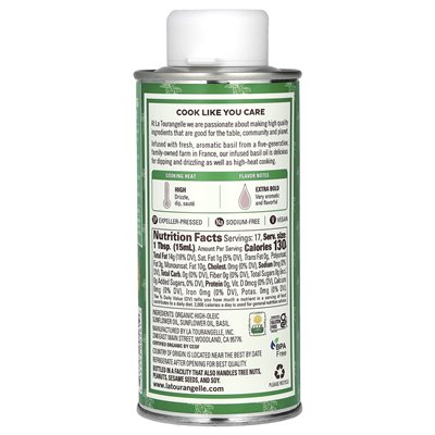 La Tourangelle, Infused Basil Oil, 8,45 Fl Oz (250 ml) La Tourangelle, Infused Basil Oil, 8,45 Fl Oz (250 ml)