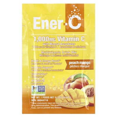 Ener-C, mieszanka napojów multiwitaminowych, brzoskwiniowy, 30 paczek, 0,3 uncji (9,64 g) Ener-C, mieszanka napojów multiwitaminowych, brzoskwiniowy, 30 paczek, 0,3 uncji (9,64 g)
