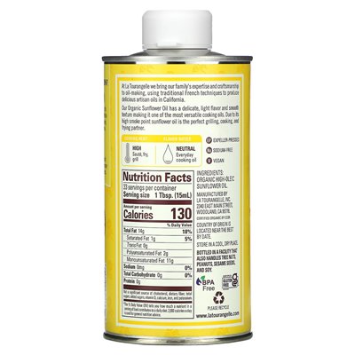 La Tourangelle, Organiczny olej słonecznikowy, 16,9 Fl Oz (500 ml) La Tourangelle, Organiczny olej słonecznikowy, 16,9 Fl Oz (500 ml)