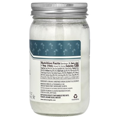 La Tourangelle, Organic Virgin Coconut Oil, 14 Fl Oz (414 ml) La Tourangelle, Organic Virgin Coconut Oil, 14 Fl Oz (414 ml)