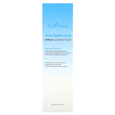 Isntree, kwas hialuronowy, pianka oczyszczająca o niskiej mocy, 5,07 fl oz (150 ml)