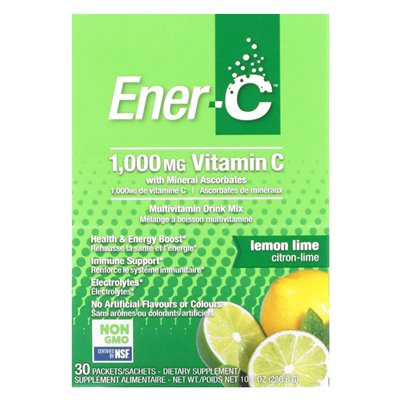 Ener-C, Vitamin C, Multivitamin Drink Mix, Lemon Lime, 1000 mg, 30 Packets, 0.3 oz (9.56 g) Each