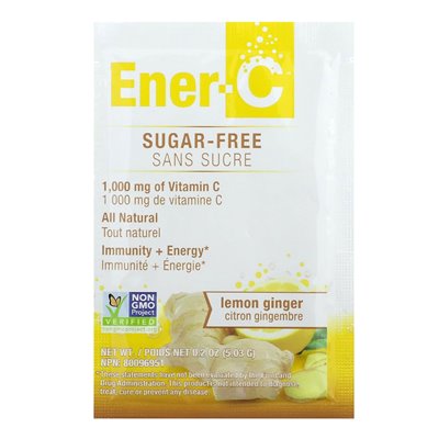 Ener-C, Vitamin C Drink Mix, Sugar Free, Lemon Ginger, 1000mg, 30 Packets