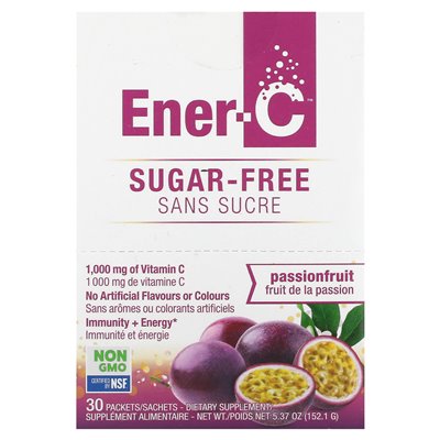 Ener-C, Vitamin C, Multivitamin Drink Mix, Sugar-Free Passion Fruit, 1000 mg, 30 Packets, 0.2 oz (5.07 g)